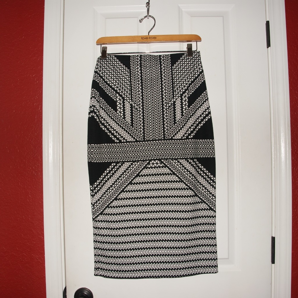 MAX STUDIO Printed Ponte Midi Pencil Skirt sz S - Picture 5 of 8